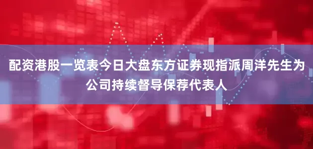 配资港股一览表今日大盘东方证券现指派周洋先生为公司持续督导保荐代表人